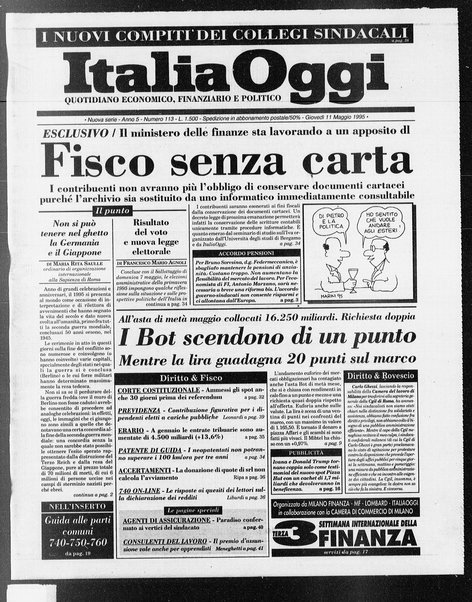 Italia oggi : quotidiano di economia finanza e politica